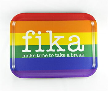 Make time FIKA bricka Pride, regnbågsfärgad