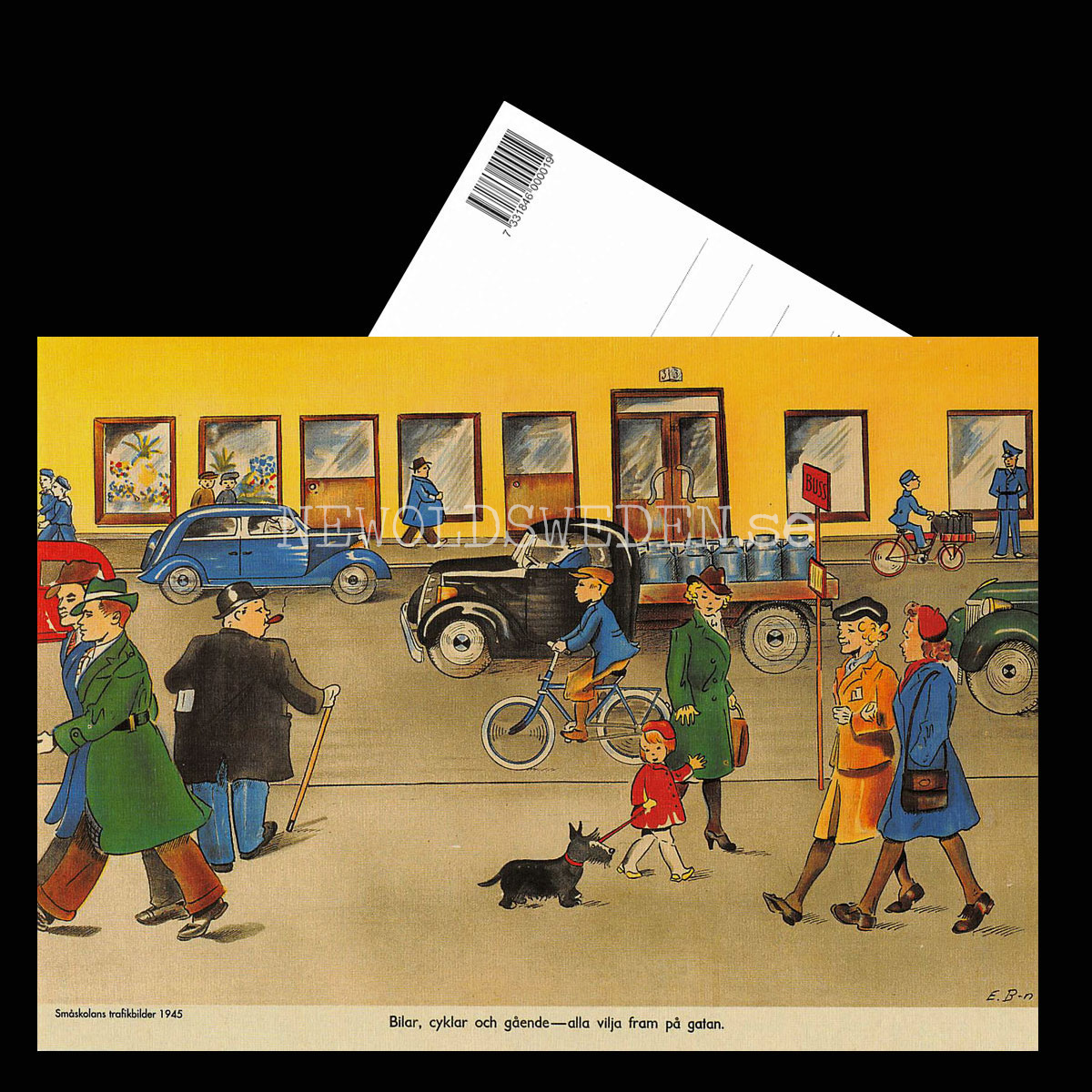 SKOLPLANSCH - Småskolans trafikbilder, 1945 - Vykort A5 - 3