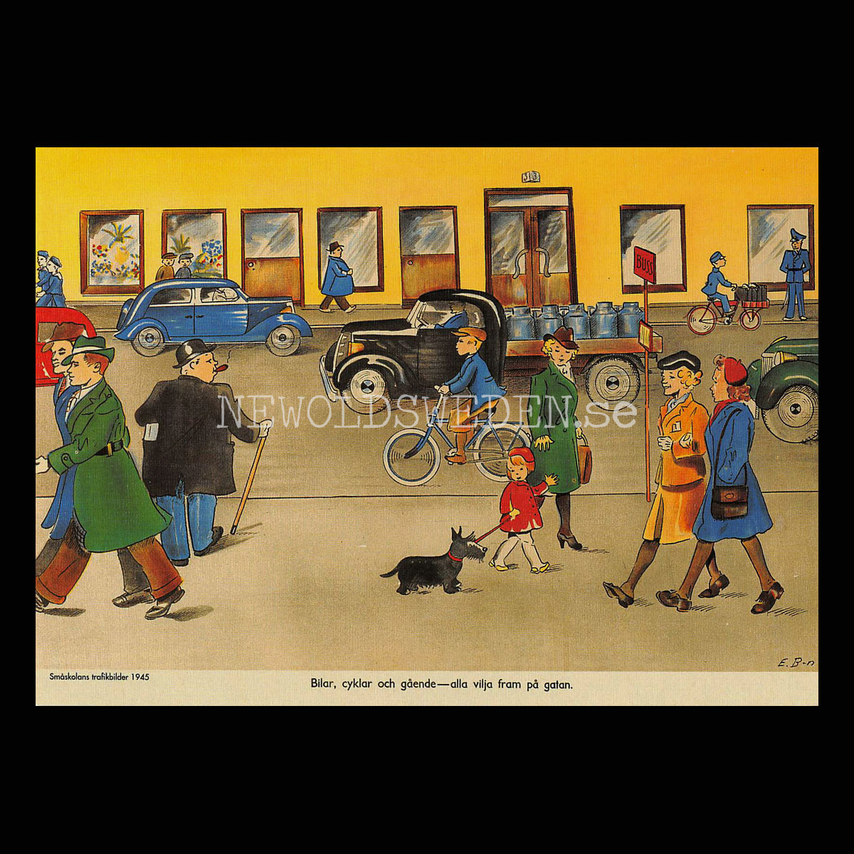 SKOLPLANSCH - Småskolans trafikbilder, 1945 - Vykort A5