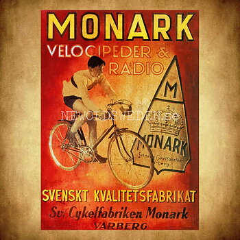 MONARK 1956 Cykel Velociped & Radio Varberg - Vykort A5