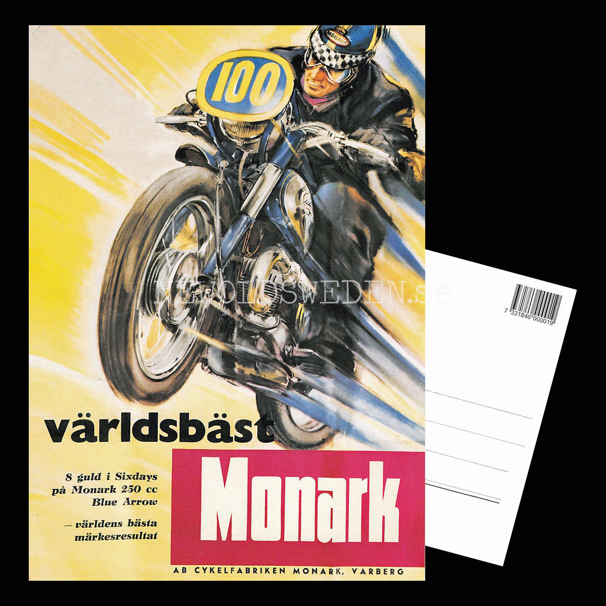 MONARK 250 cc Sixdays Varberg - Vykort A5 - 3