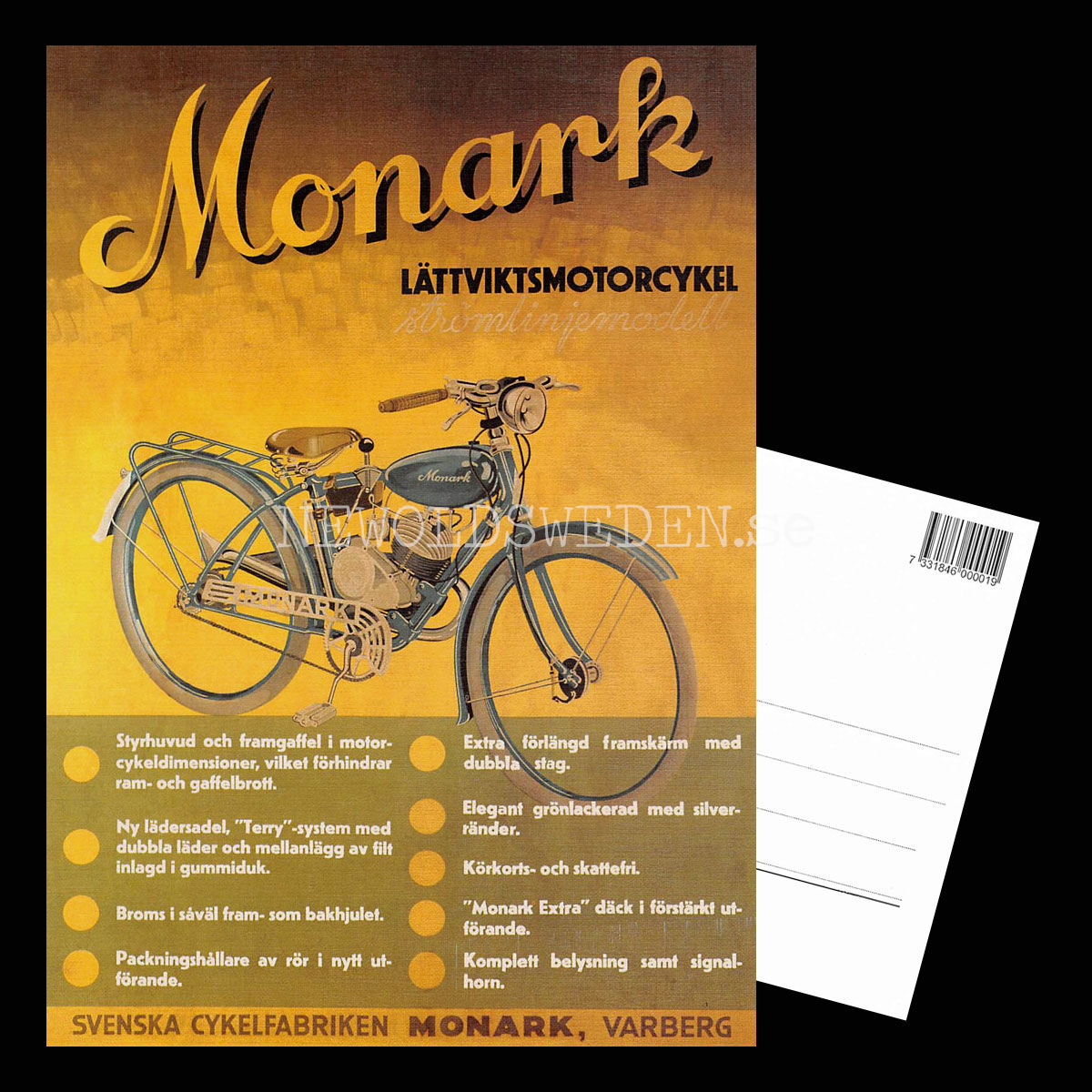 MONARK Lättviktsmotorcykel Varberg - Vykort A5 - 3