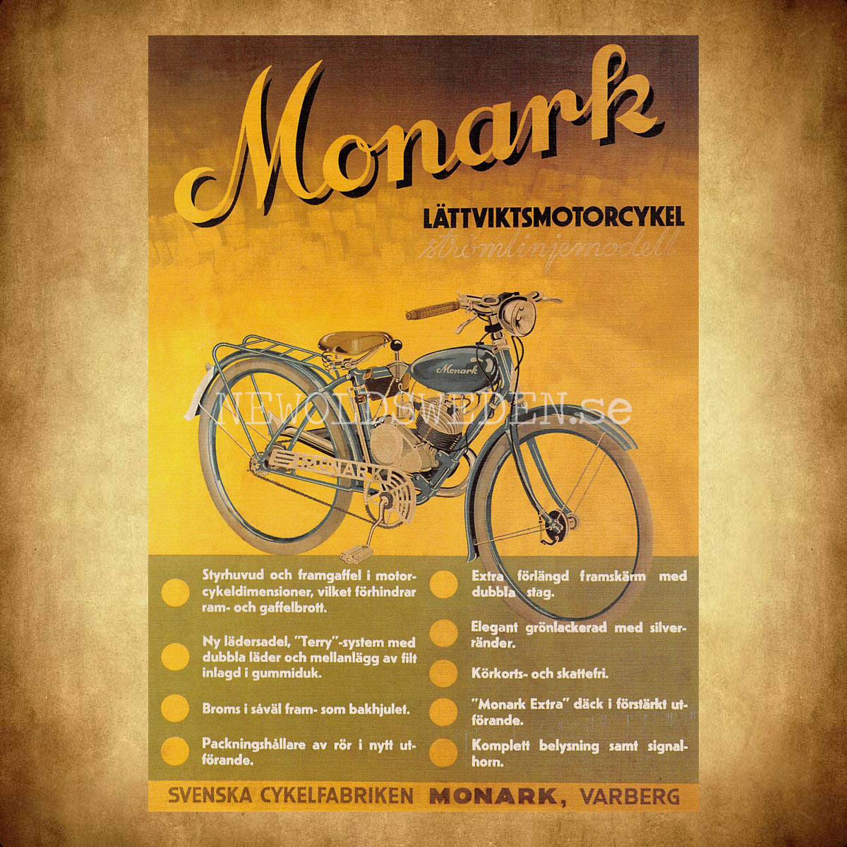 MONARK Lättviktsmotorcykel Varberg - Vykort A5 - 2