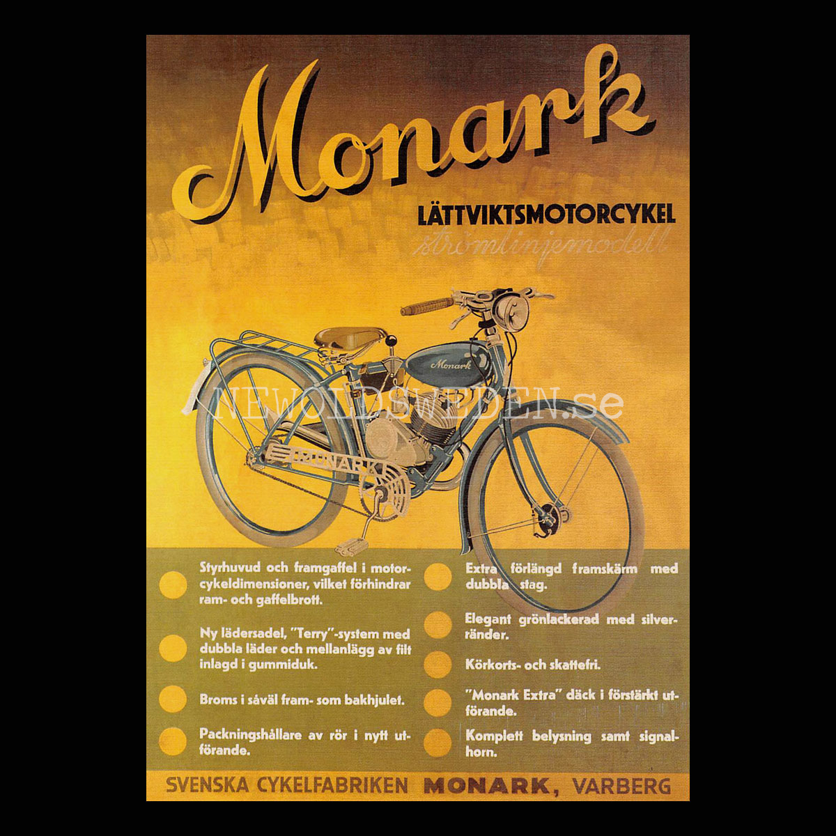 MONARK Lättviktsmotorcykel Varberg - Vykort A5