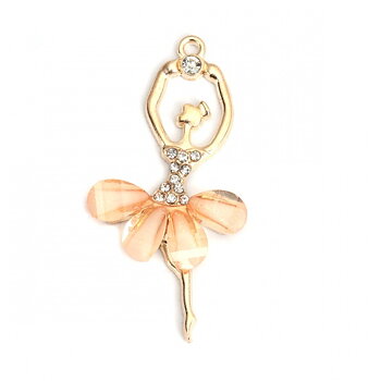 Berlock - Ballerina rhinestones, Aprikos