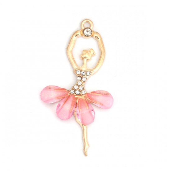 Charm - Ballerina, rhinestones, Pink