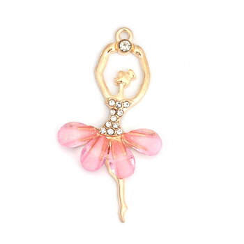 Berlock - Ballerina rhinestones, Rosa