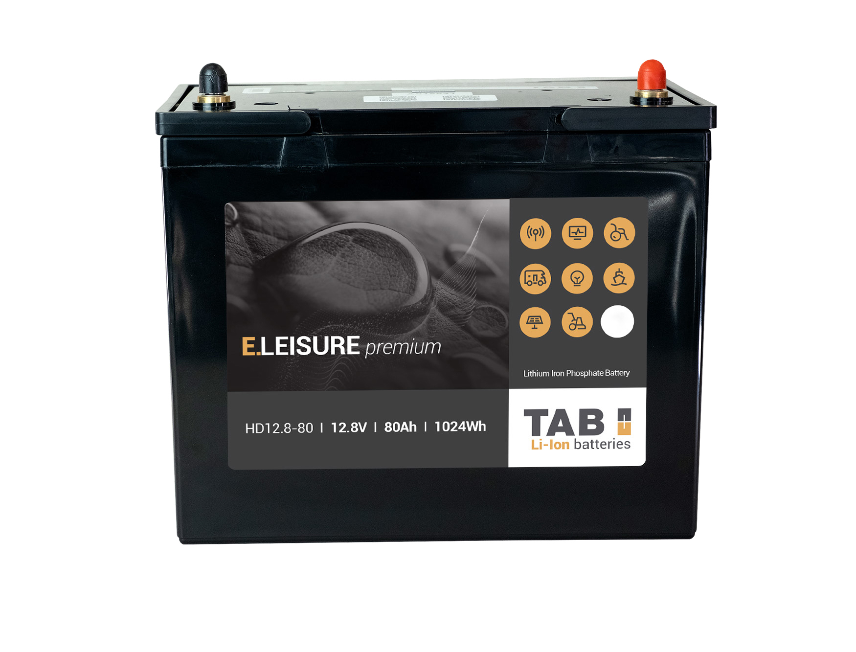 Tab HD12-80 Premium SOC batteri 12,8V 80Ah 1240Wh M6