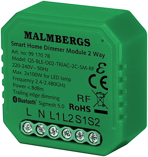 MALMBERGS Bluetooth Smart Dosdimmer 2-Kanal Kron