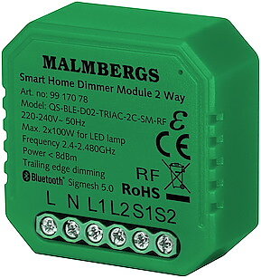 MALMBERGS Bluetooth Smart Dosdimmer 2-Kanal Kron