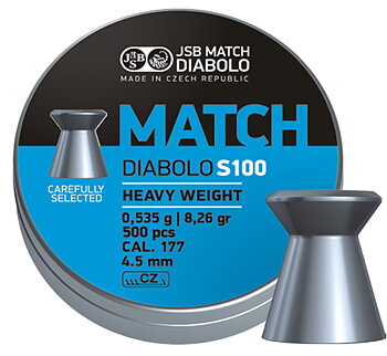 JSB Blue Match Diabolo, S100 4,49mm - 0,535g