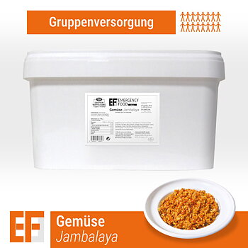 Convar Notfallnahrung | Gemüse-Jambalaya | Gefriergetrocknete Nahrung | Mahlzeitenpaket | 4500g