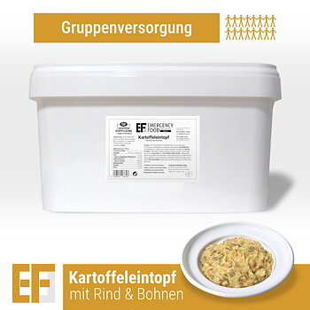 Convar Notfallnahrung | Kartoffelauflauf mit Rindfleisch und Bohnen | Gefriergetrocknete Lebensmittel | Mahlzeitenpaket | 5000g