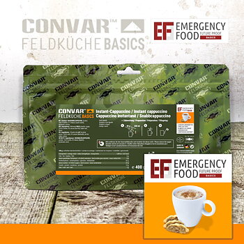 Convar Emergency Food | Basic Instant Cappuccino  | Frysetørket mat | 400g