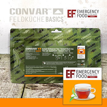 Convar Emergency Food | Basic Instant Black Tea  | Frysetørket mat | 420g