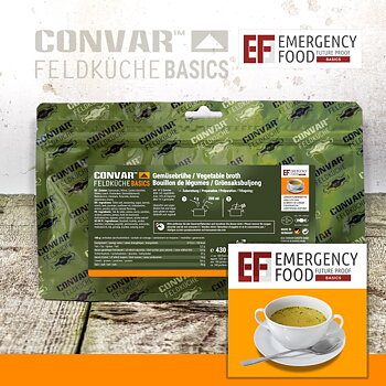 Convar Emergency Food | Basic Vegetable Broth | Frysetørket mat | 430g