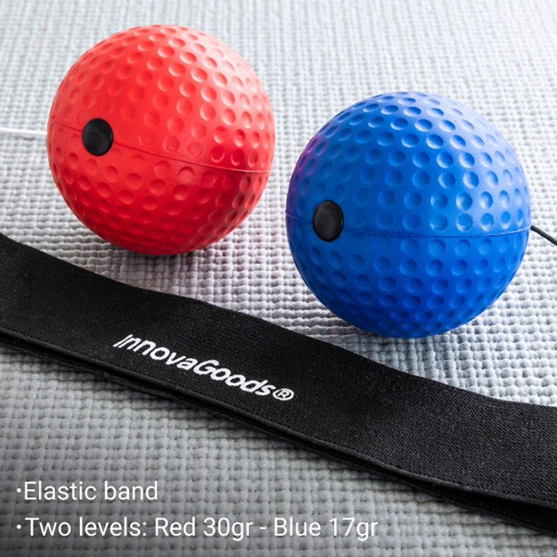 Elastiskt pannband och reflexbollar till boxning