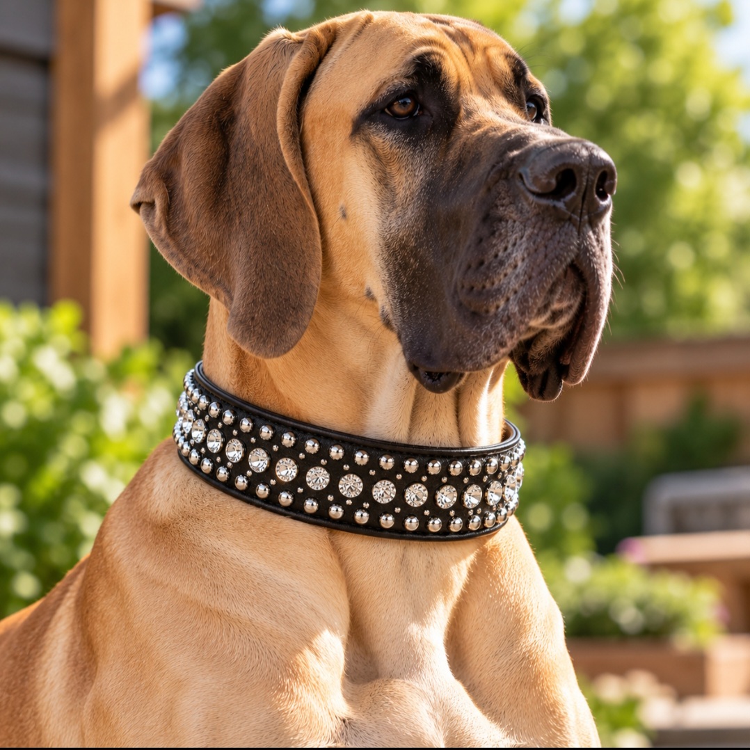 Halsband med stenar och nitar - 3