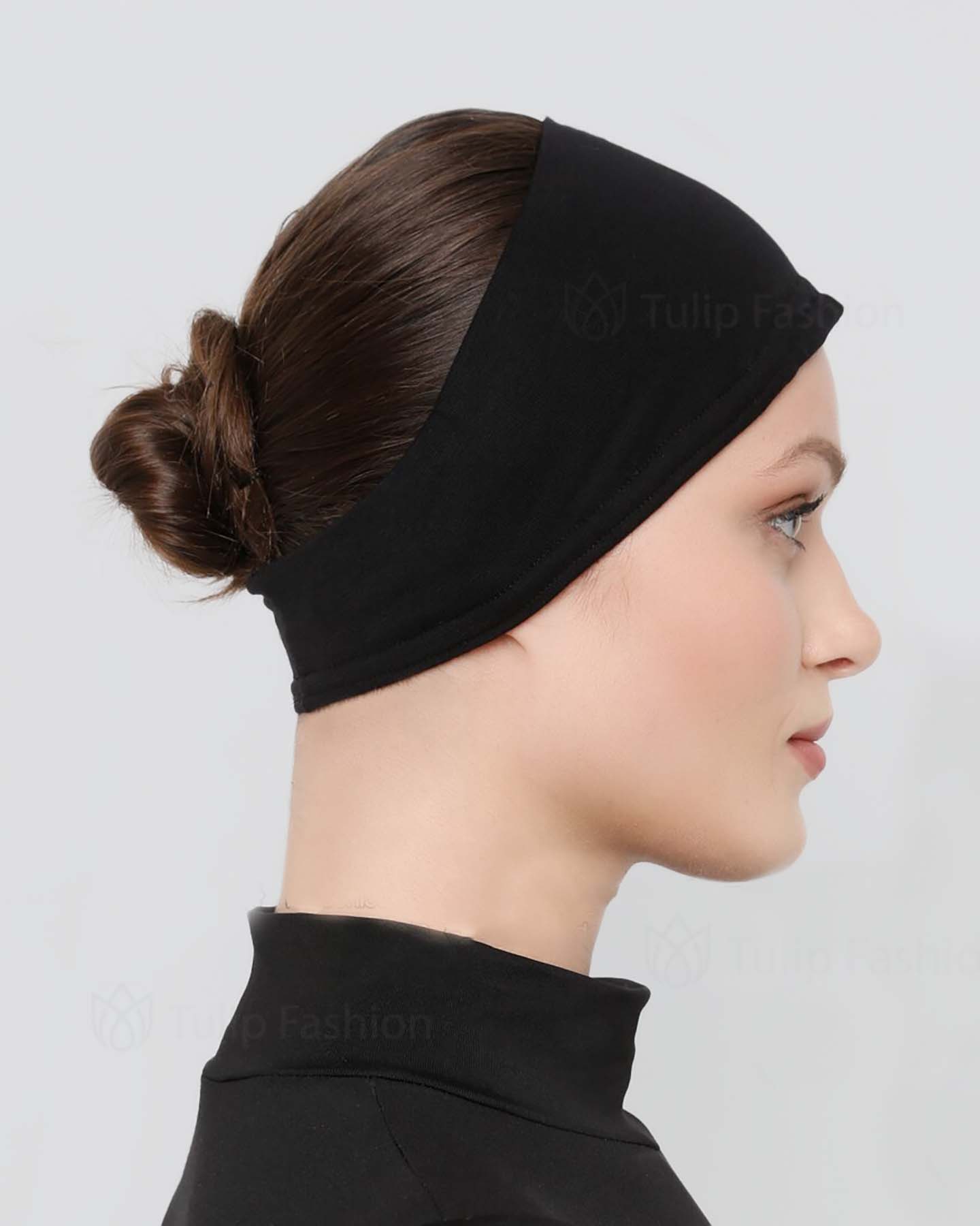 Underscarf - Jersey silicone non-slip hairband - Black - 2