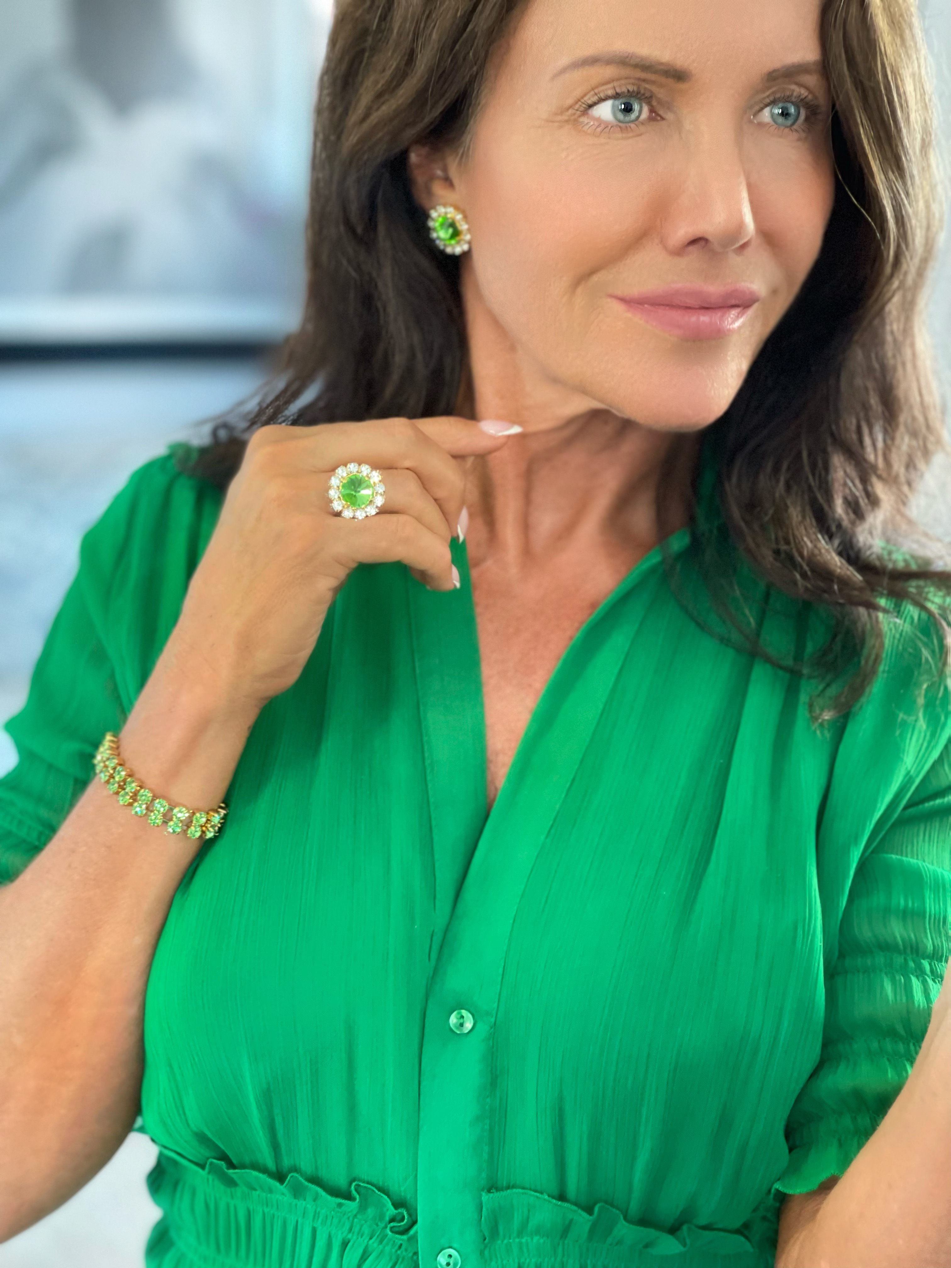 Earrings Meghan Peridot Gold - 4