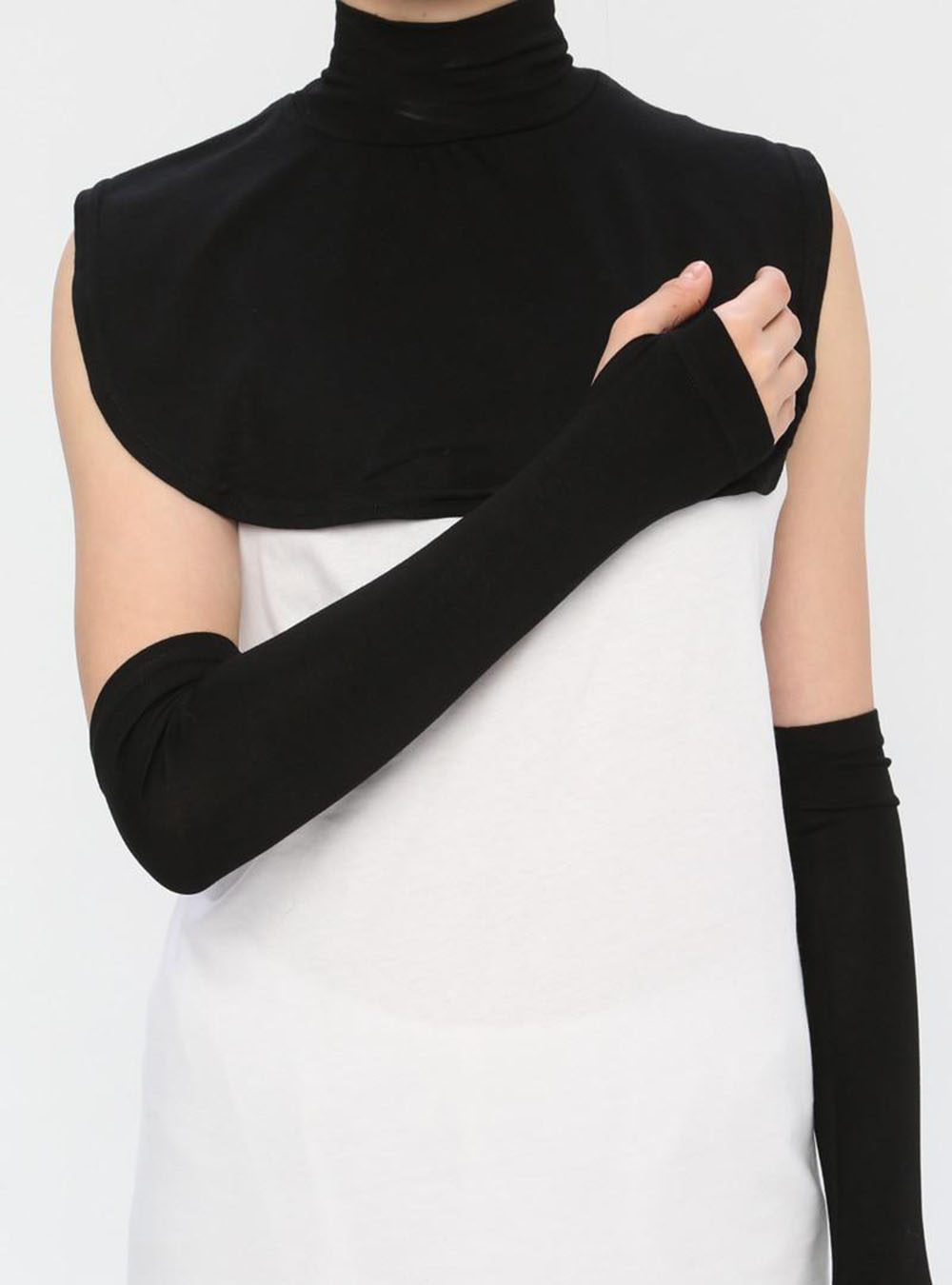 Collar and sleeves set - Jersey - Black