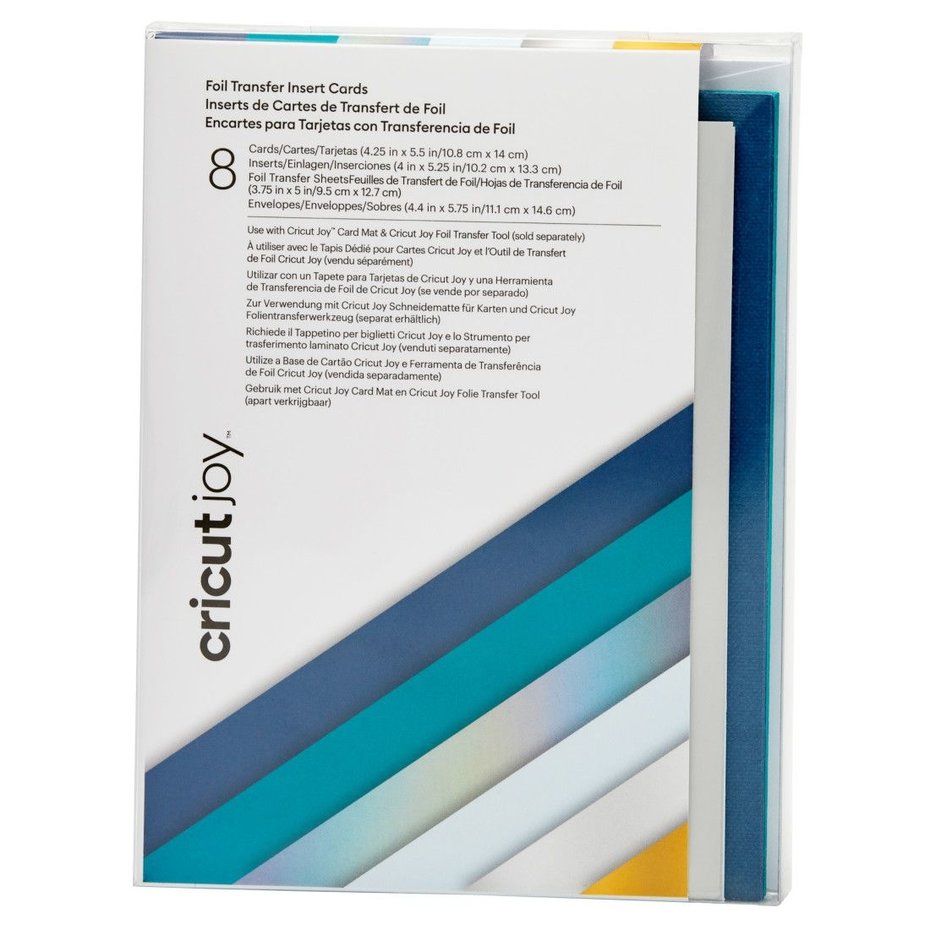 Joy Foil Transfer Insert Cards Small Blue Lagoon Sampler, 8st, Cricut
