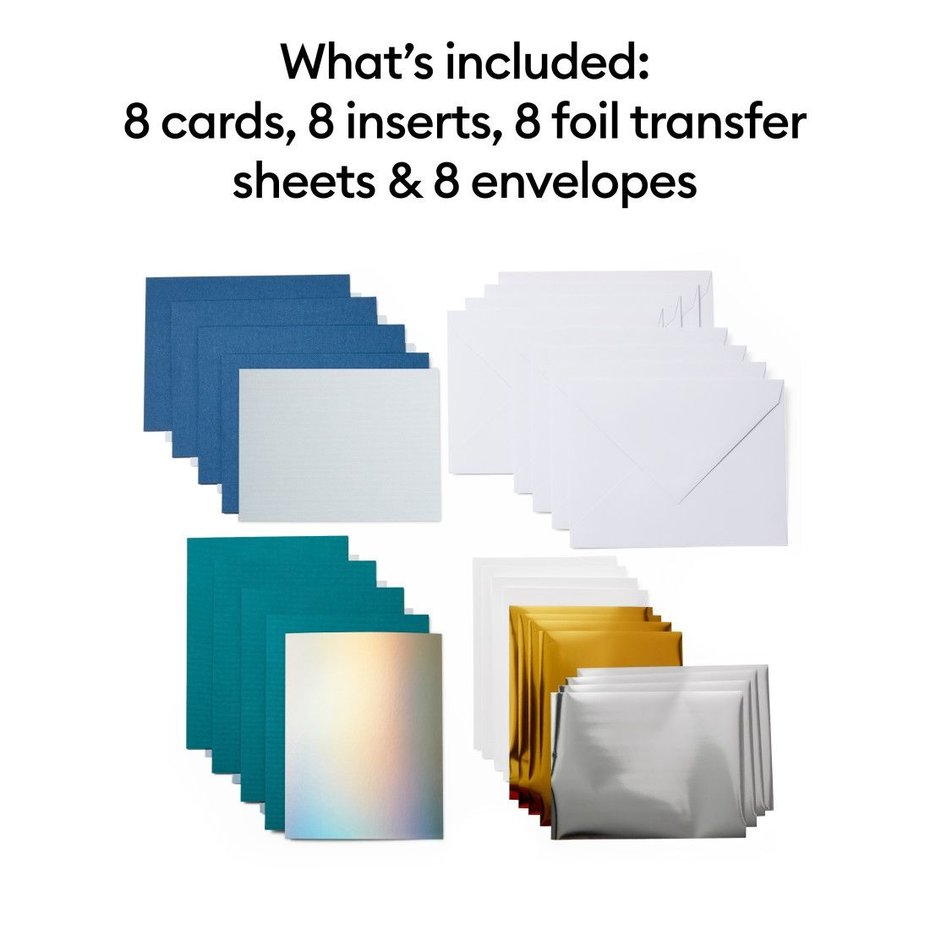 Joy Foil Transfer Insert Cards Small Blue Lagoon Sampler, 8st, Cricut - 2