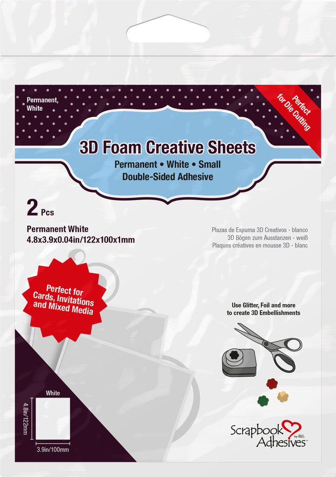 3D Foam, Creative Sheets Small Vit 2st, Scrapbook Adhesives