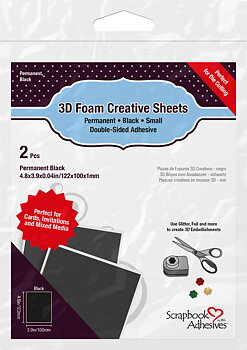 3D Foam, Creative Sheets Small Svart 2st, Scrapbook Adhesives