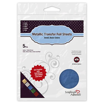 Metallic Transfer Foil Sheets 5x4 Inch Basic Colors 5st, Scrapbook Adhesives
