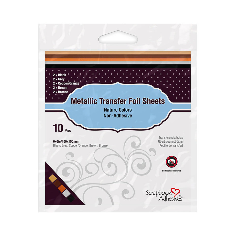 Metallic Transfer Foil Sheets 6x6 Inch Nature Colors 10st, Scrapbook Adhesives