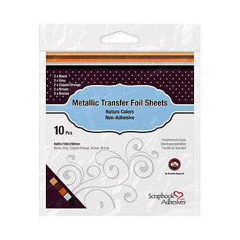 Metallic Transfer Foil Sheets 6x6 Inch Nature Colors 10st, Scrapbook Adhesives