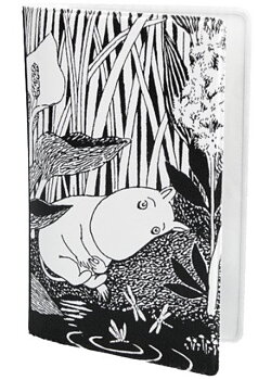 Moomin cardholder handy - Water Lily black/white