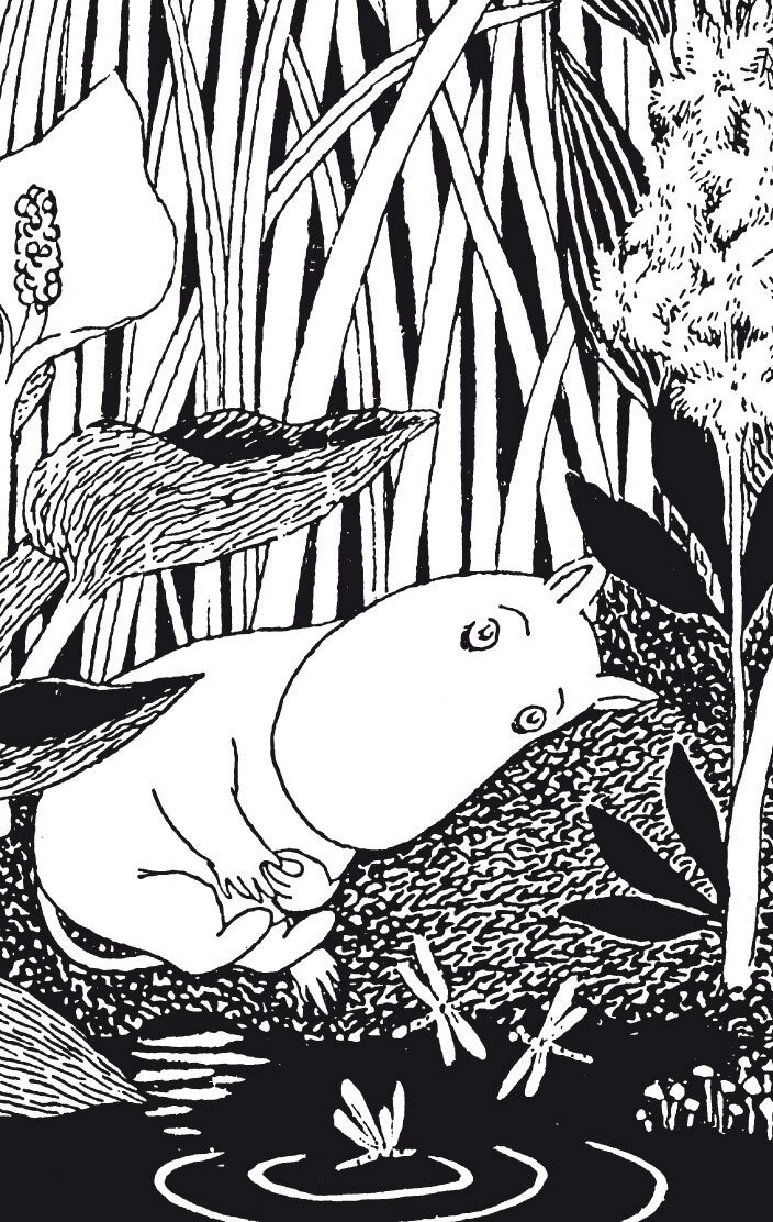 Moomin cardholder handy - Water Lily black/white - 2