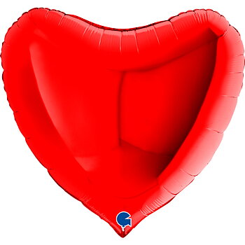 Folieballong - Hjärta Rött 91 cm - Ballongkungen