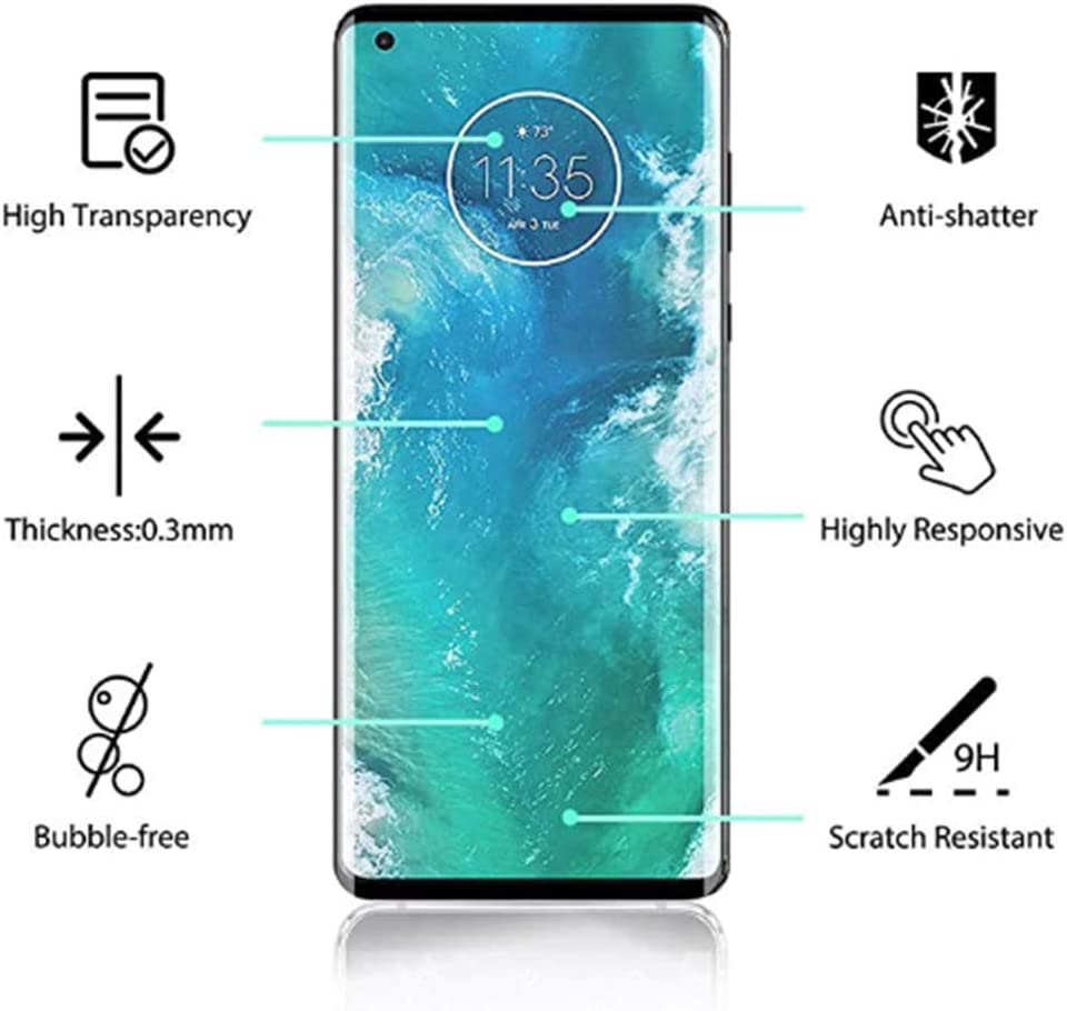 Motorola Edge / Motorola Edge Plus - Heltäckande Härdat Skyddsglas - 3