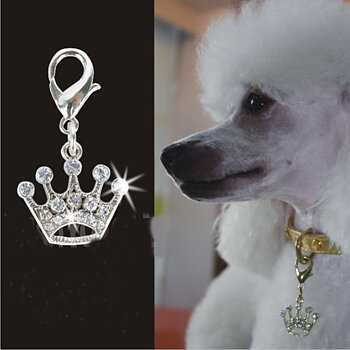 Berlock till Katthalsband Hundhalsband Strass Krona