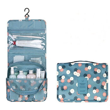 Hanging Handbag / Travel Bag - Grey Flower