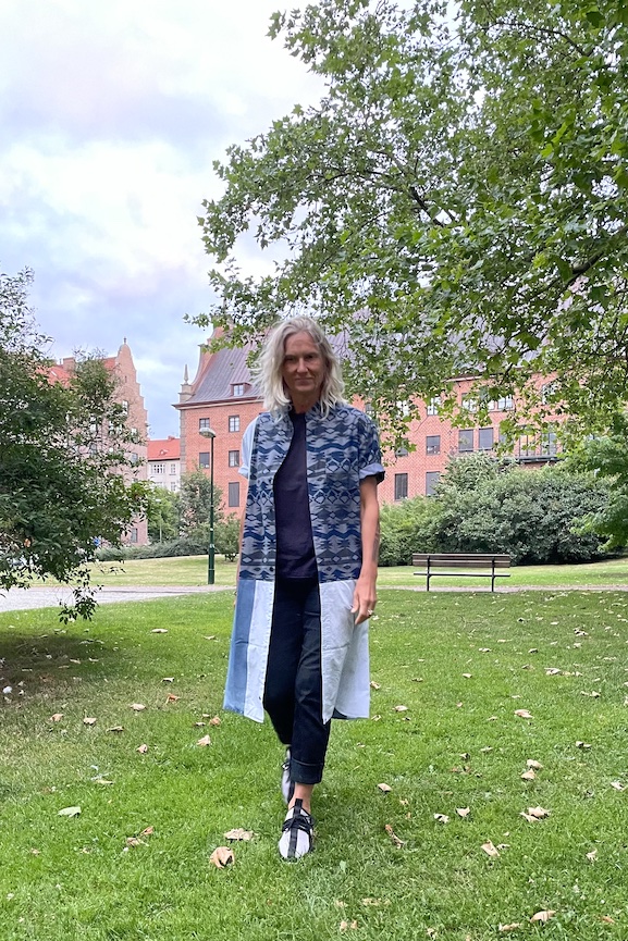 SÅLD Skjortklänning, mönstrad/denim - 6