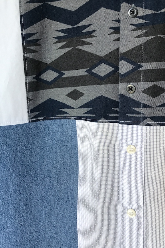 SÅLD Skjortklänning, mönstrad/denim - 10