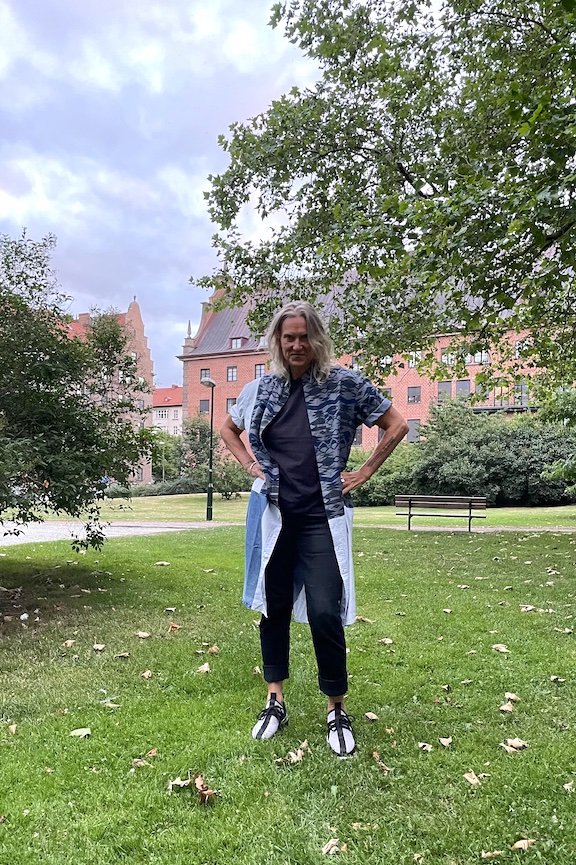 SÅLD Skjortklänning, mönstrad/denim - 8