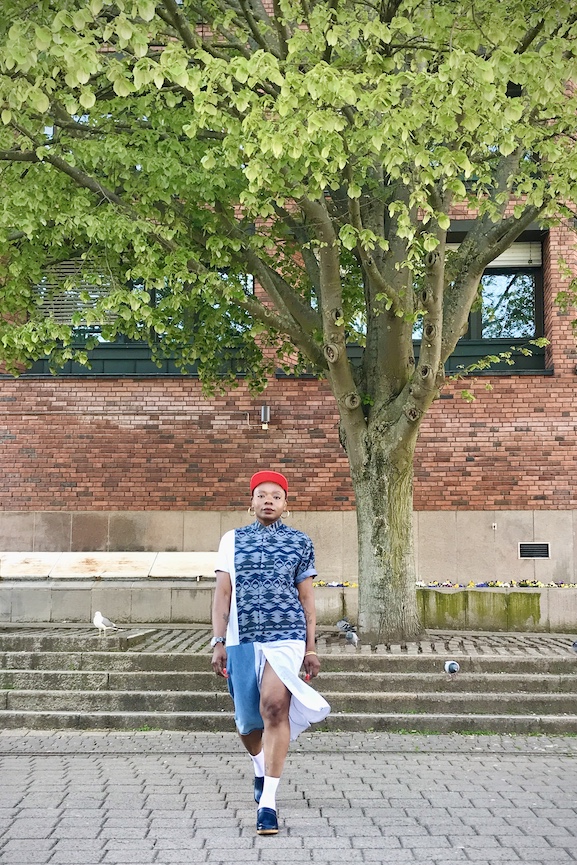 SÅLD Skjortklänning, mönstrad/denim - 3