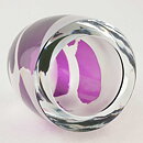 Cased Orrefors Vase with Pink Decor 15 cm (1960s) 