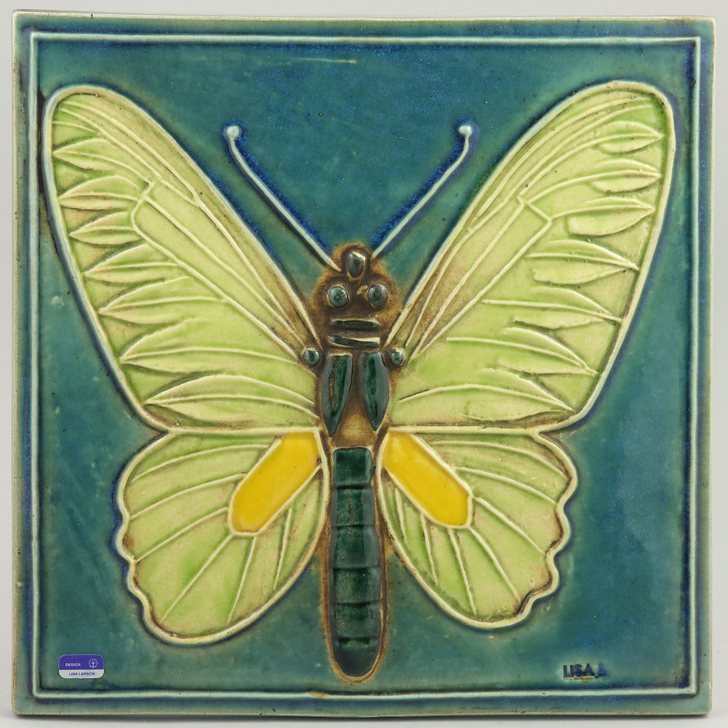 リサラーソン 陶板 蝶 BUTTERFLY FJARILSPLATTORシリーズ 1971年 23cm (2)