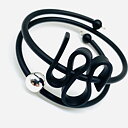 Bracelet kia Rubber and silvercolored Hematite