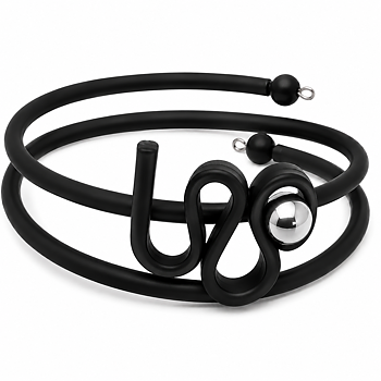 Bracelet kia Rubber and silvercolored Hematite