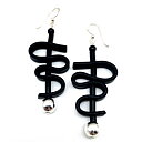 Earrings Kia Rubber and silvercolored Hematite