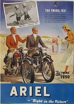 1950 Ariel 500 cc KG & KH Vykort