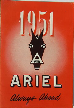 1951 Ariel alla modeller broschyr