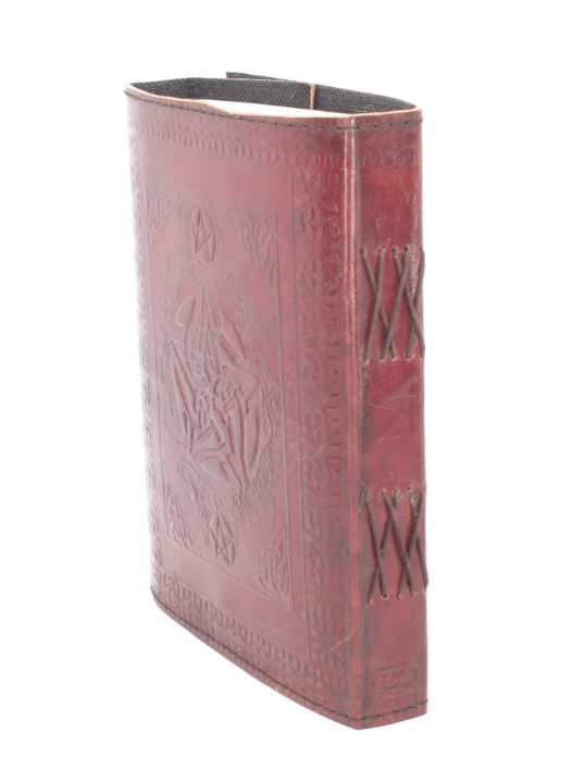 Pentagram-läderjournal med lås  - 2